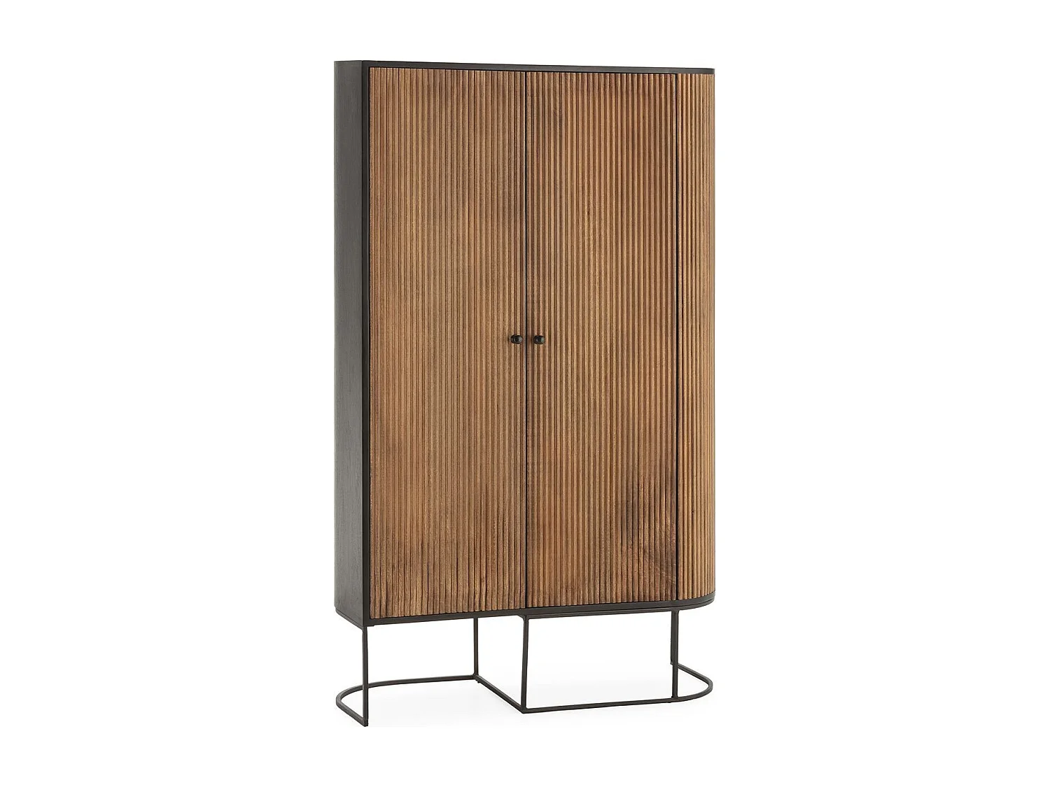Buffet haut 2 portes en bois de manguier 100 cm - Cyrus