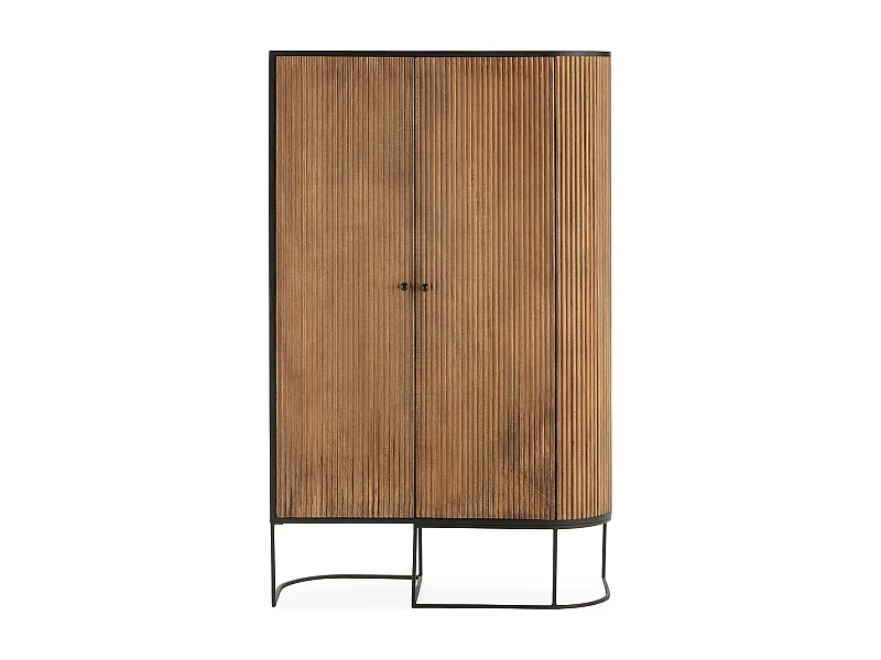 Buffet haut 2 portes en bois de manguier 100 cm - Cyrus
