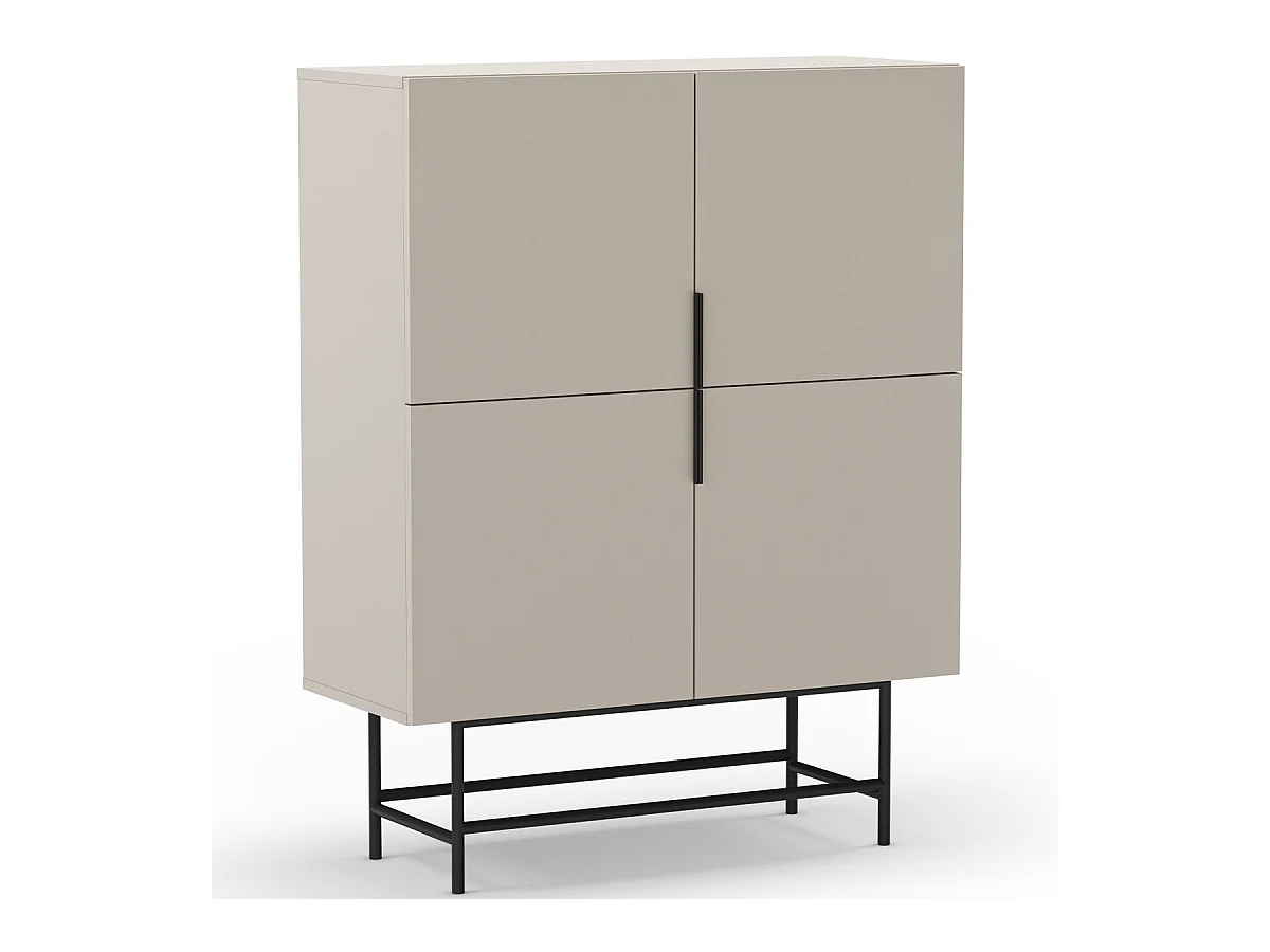Buffet 4 portes beige 100 cm - Clea