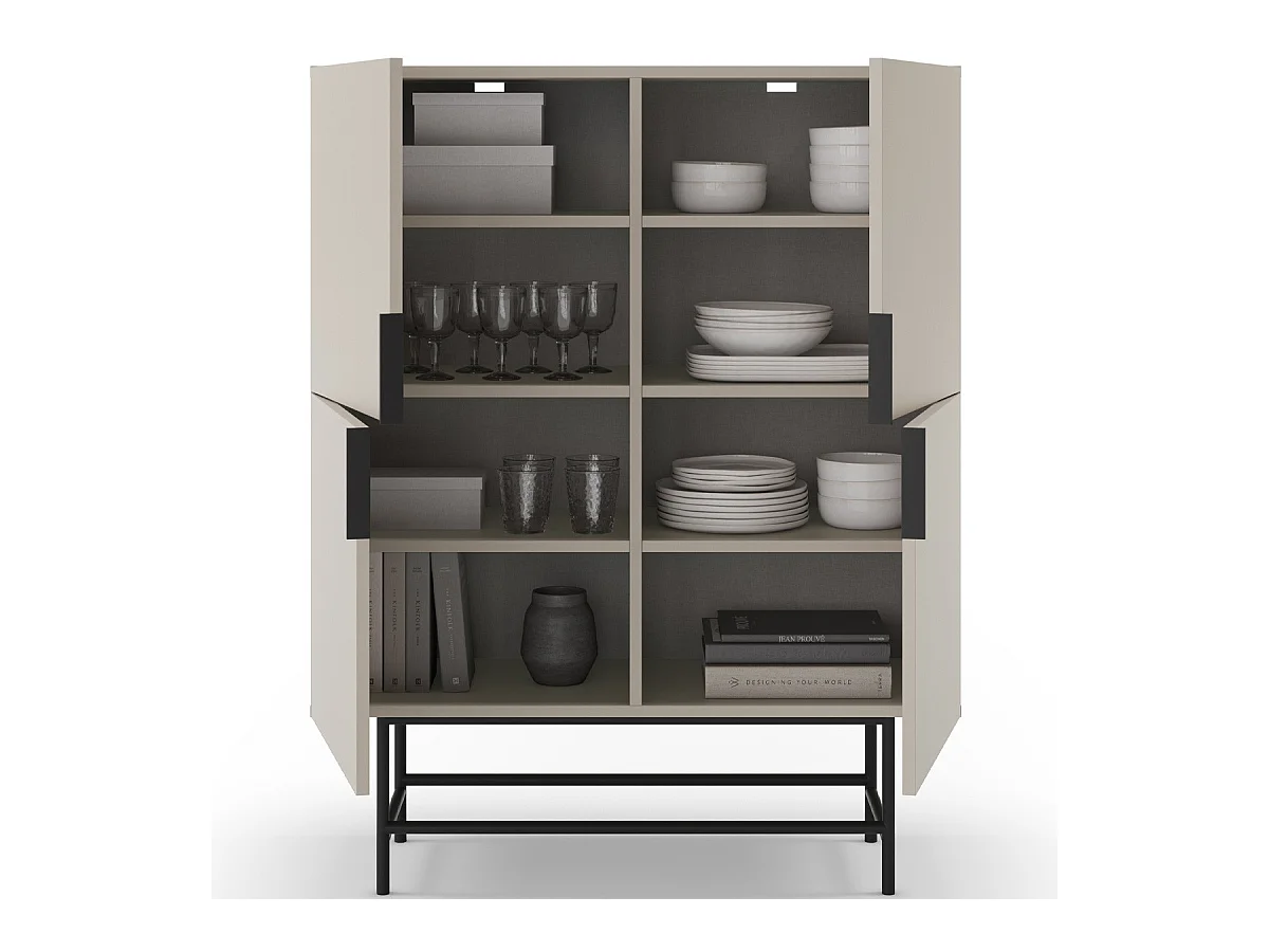 Buffet 4 portes beige 100 cm - Clea