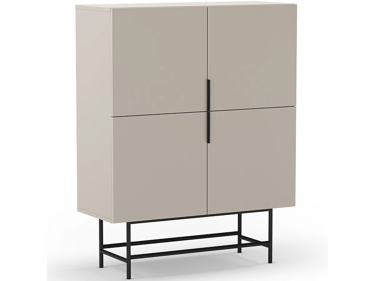 Buffet 4 portes beige 100 cm - Clea