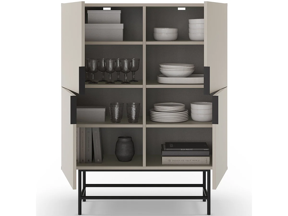 Buffet 4 portes beige 100 cm - Clea