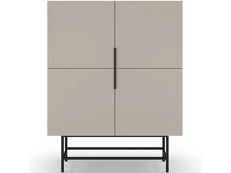 Buffet 4 portes beige 100 cm - Clea