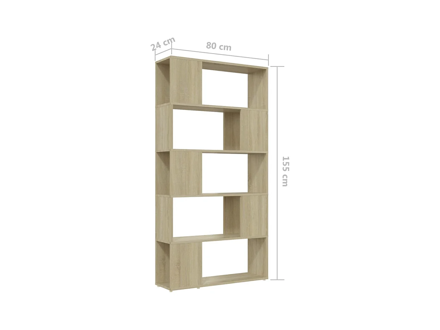 Bibliothèque de séparation Chêne sonoma 80x24x155 cm