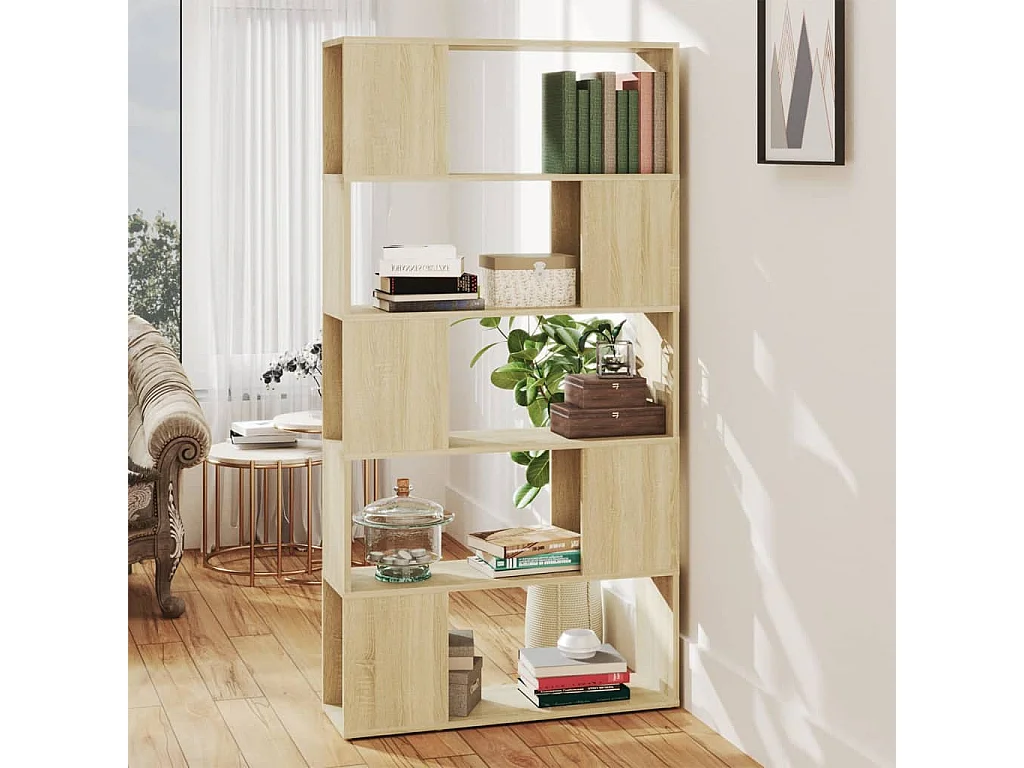 Bücherregal Raumteiler Sonoma-Eiche 80x24x155 cm Holzwerkstoff