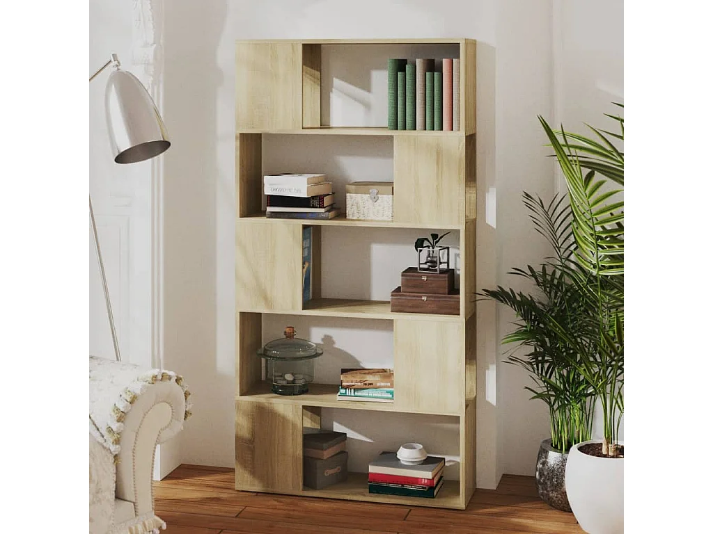 Bücherregal Raumteiler Sonoma-Eiche 80x24x155 cm Holzwerkstoff