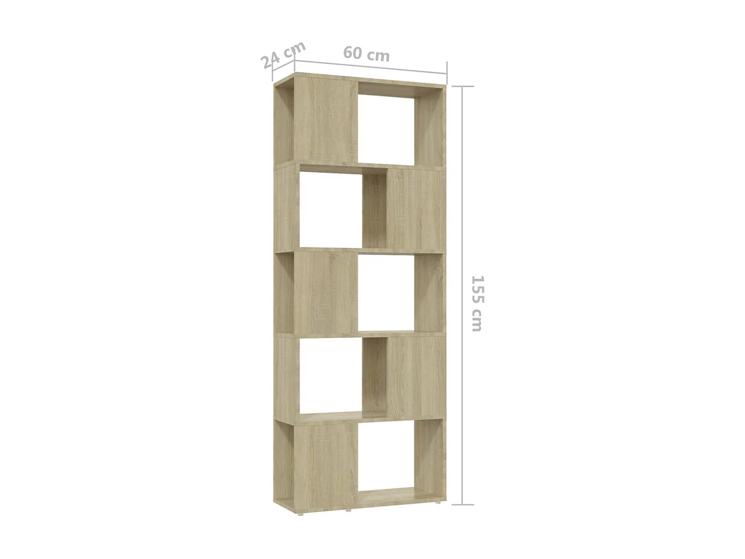 Estantería divisor de espacios roble Sonoma 60x24x155 cm