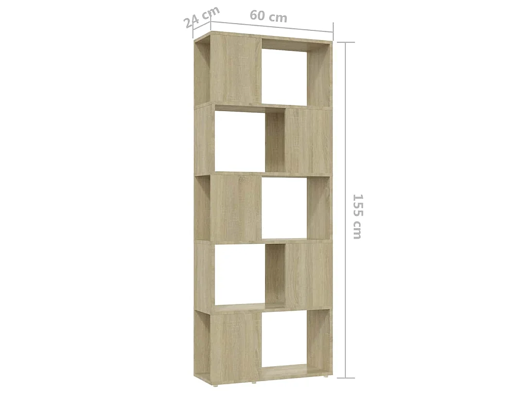 Bibliothèque/Séparateur de pièce Chêne Sonoma 60x24x155 cm
