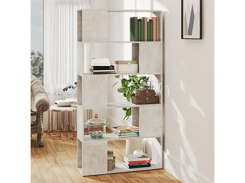 Bibliothèque de séparation Gris béton 80x24x155 cm