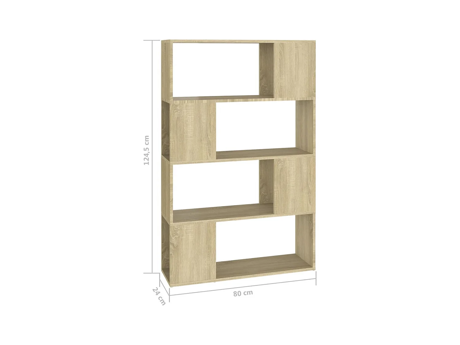 Bibliothèque/Séparateur de pièce Chêne Sonoma 80x24x124,5 cm