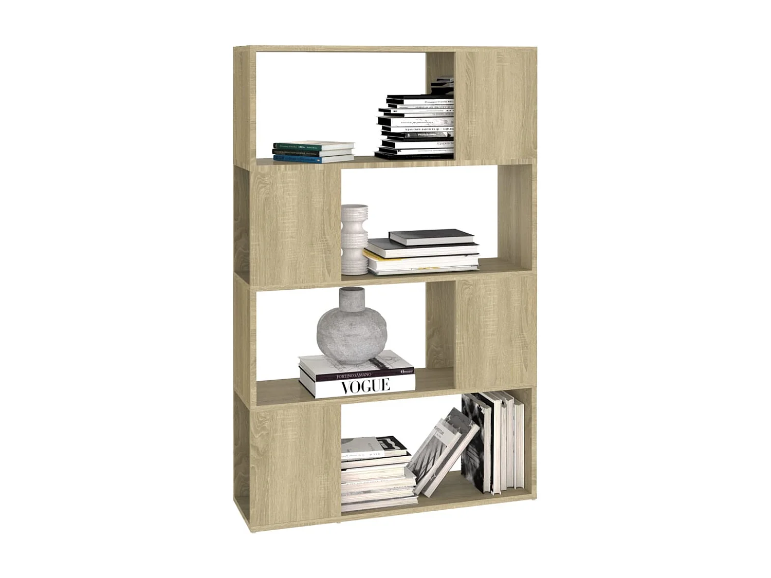 Boekenkast/kamerscherm 80x24x124,5 cm bewerkt hout sonoma eiken