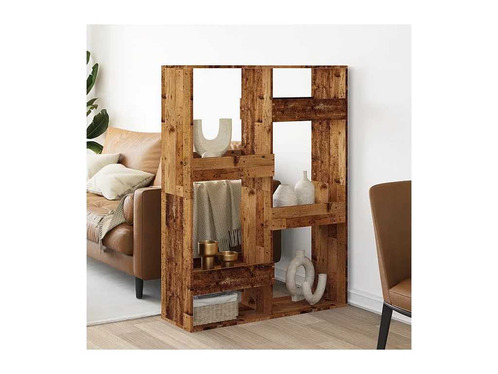 Kamerscherm 100x33x135 cm bewerkt hout oud houtkleurig