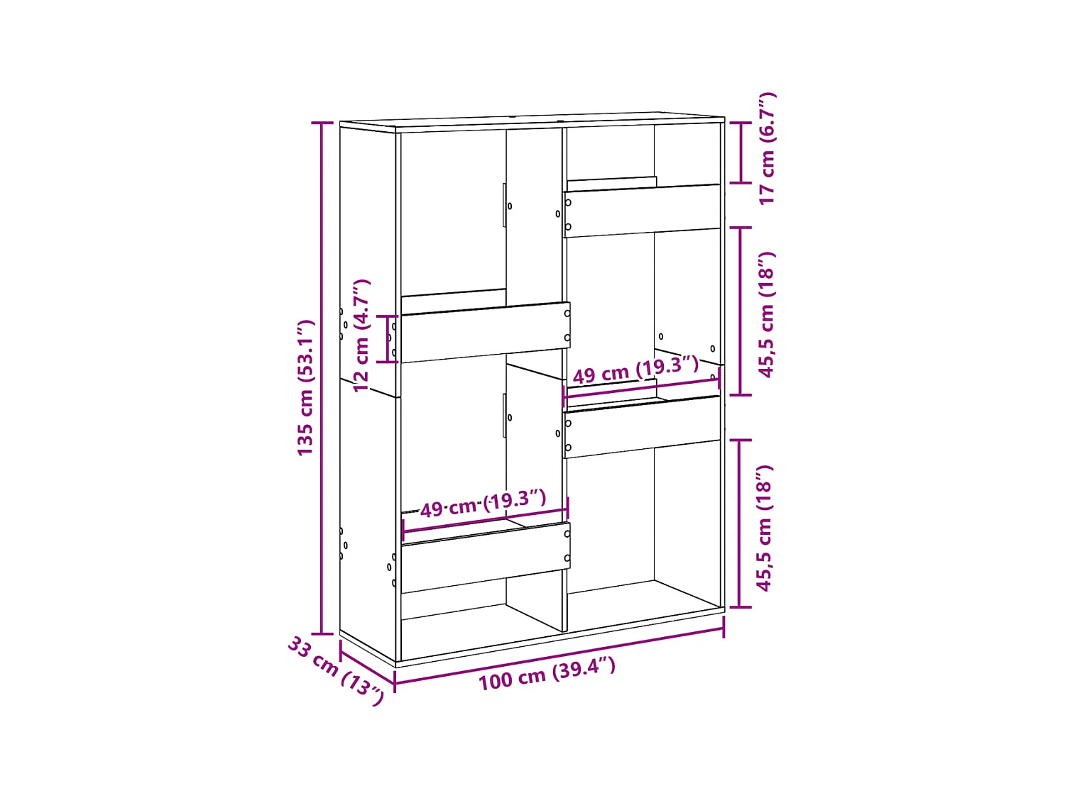 Cloison de séparation sonoma gris 100x33x135 cm bois ingénierie