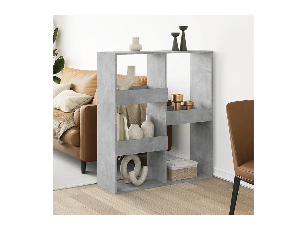 Cloison de séparation gris béton 100x33x115cm bois d'ingénierie