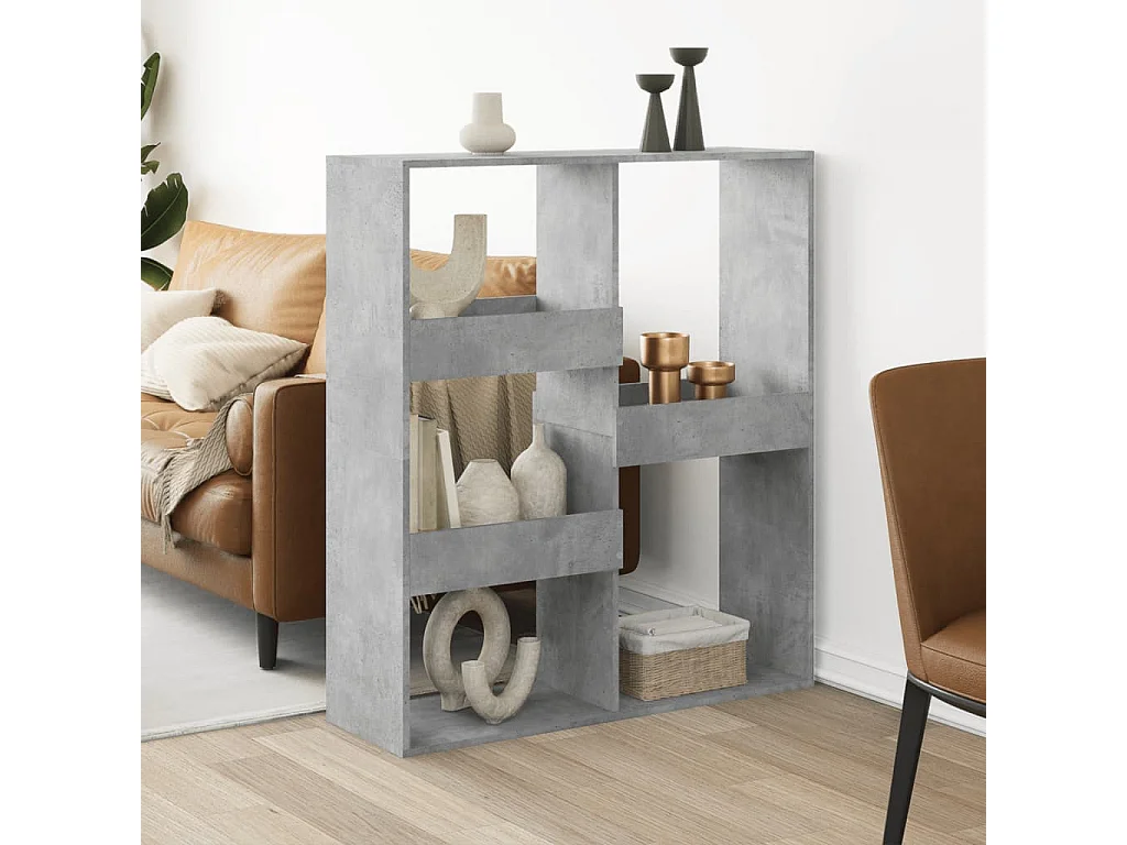 Raumteiler Betongrau 100x33x115 cm Holzwerkstoff