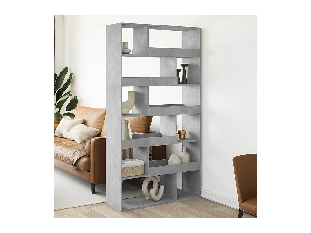 Kamerscherm 100x33x187,5 cm bewerkt hout betongrijs