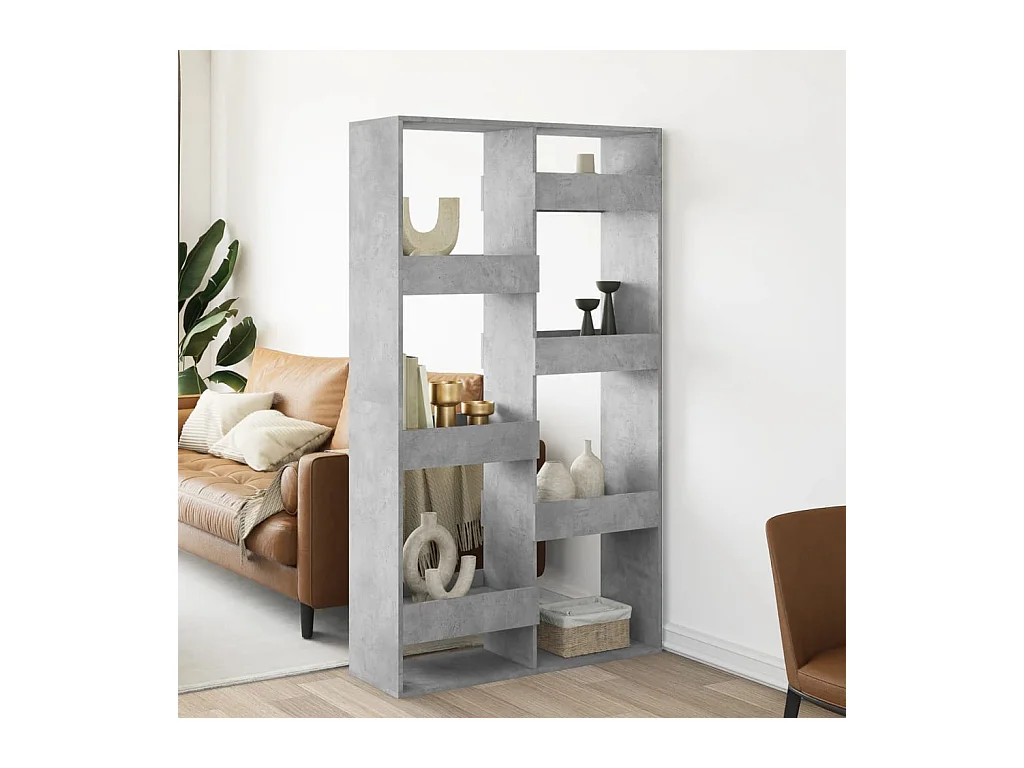 Cloison de séparation gris béton 100x33x175cm bois d'ingénierie