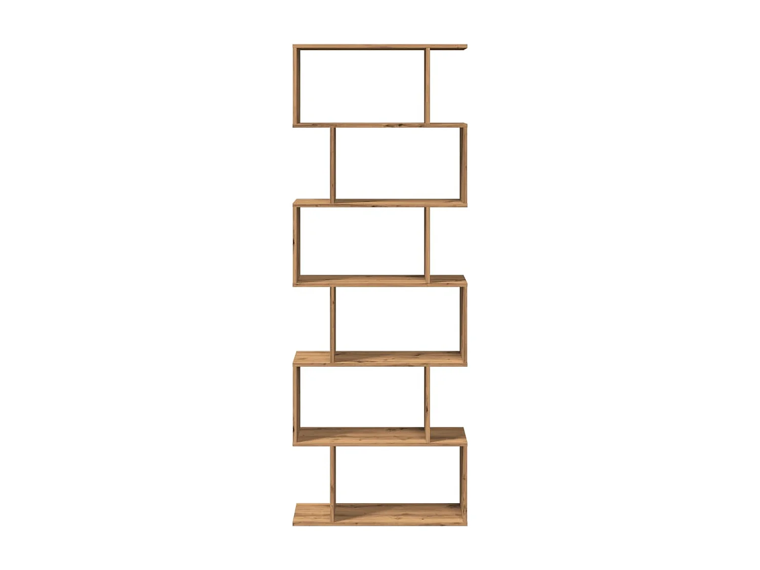 Étagère séparatrice de pièce à 6 niveaux chêne artisanal