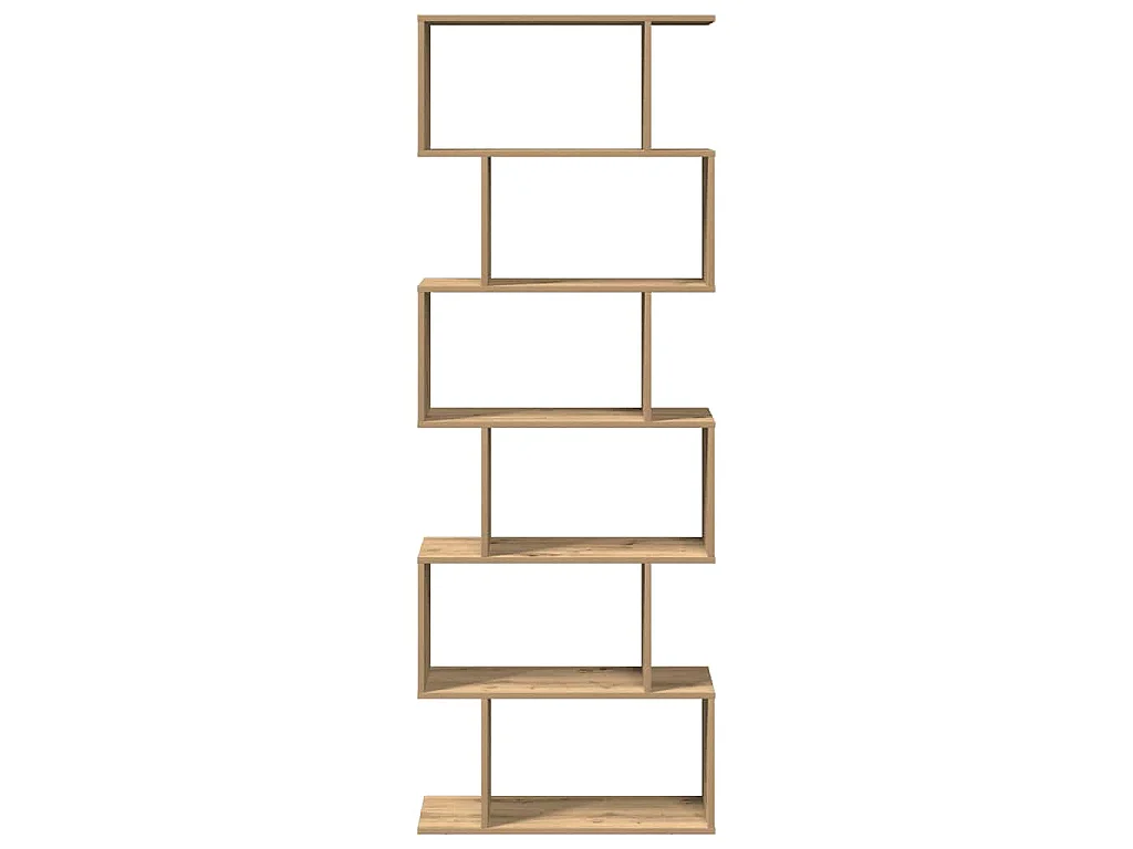 Librería divisora 6 niveles madera roble artisan 70x24x193 cm