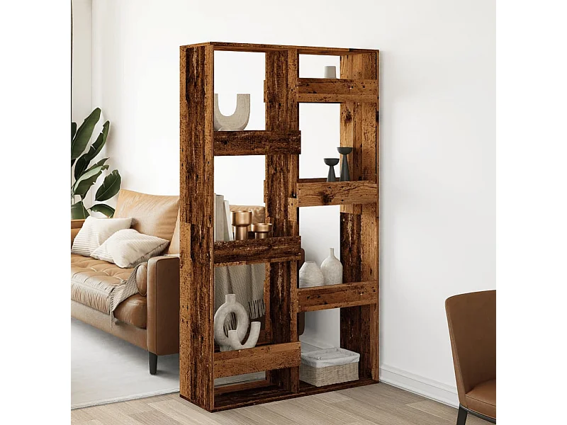 Kamerscherm 100x33x175 cm bewerkt hout oud houtkleurig