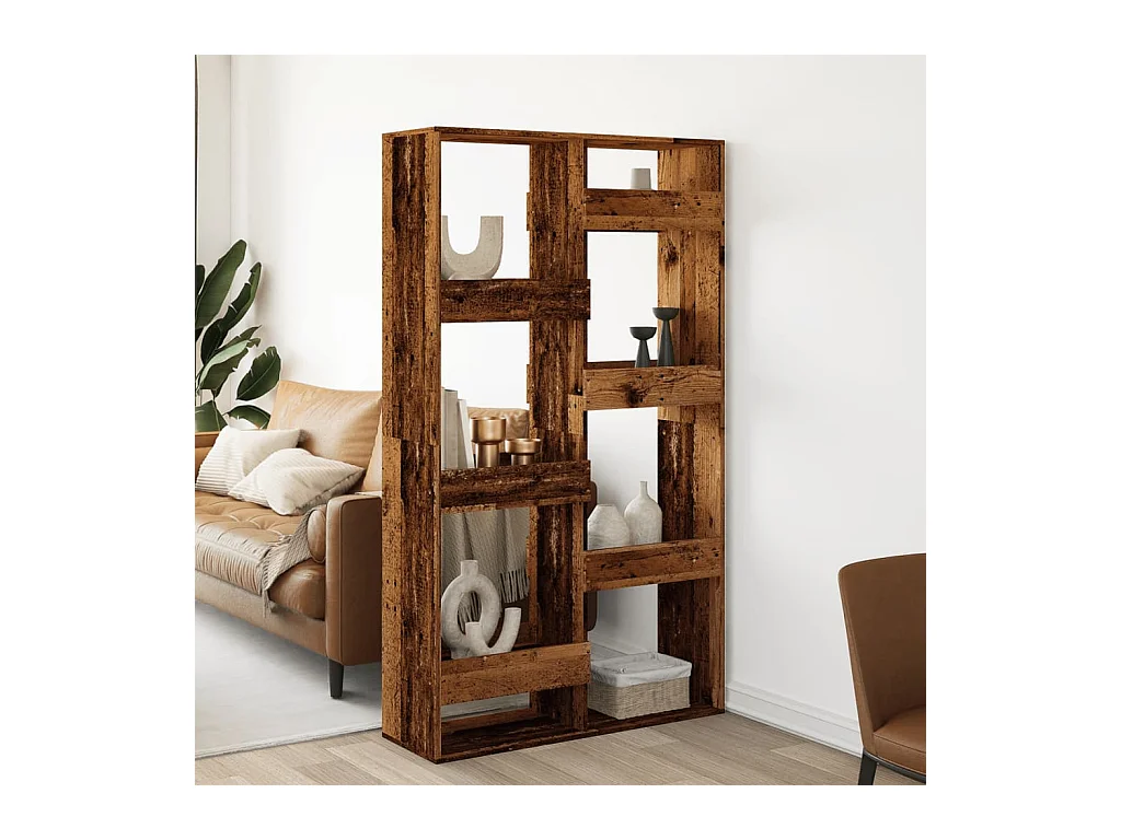 Cloison de séparation vieux bois 100x33x175cm bois d'ingénierie