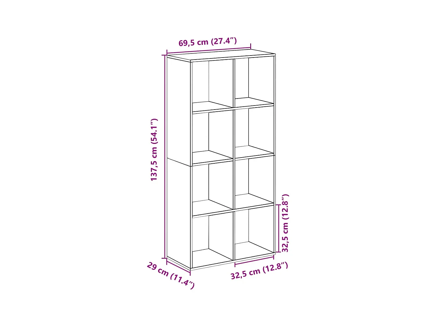 Étagère séparatrice de pièce blanc 69,5x29x137,5 cm