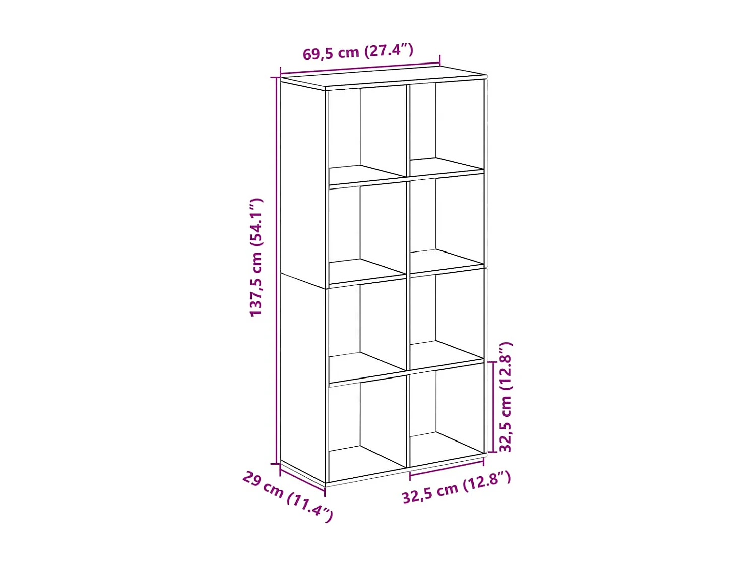 Bibliothèque séparateur de pièce Blanc 69,5 x 29 x 137,5 cm Bois d'ingénierie