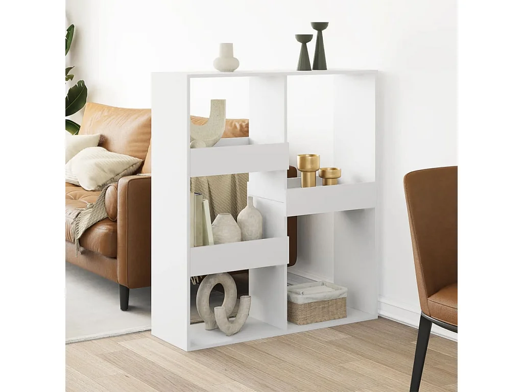 Kamerscherm 100x33x115 cm bewerkt hout wit