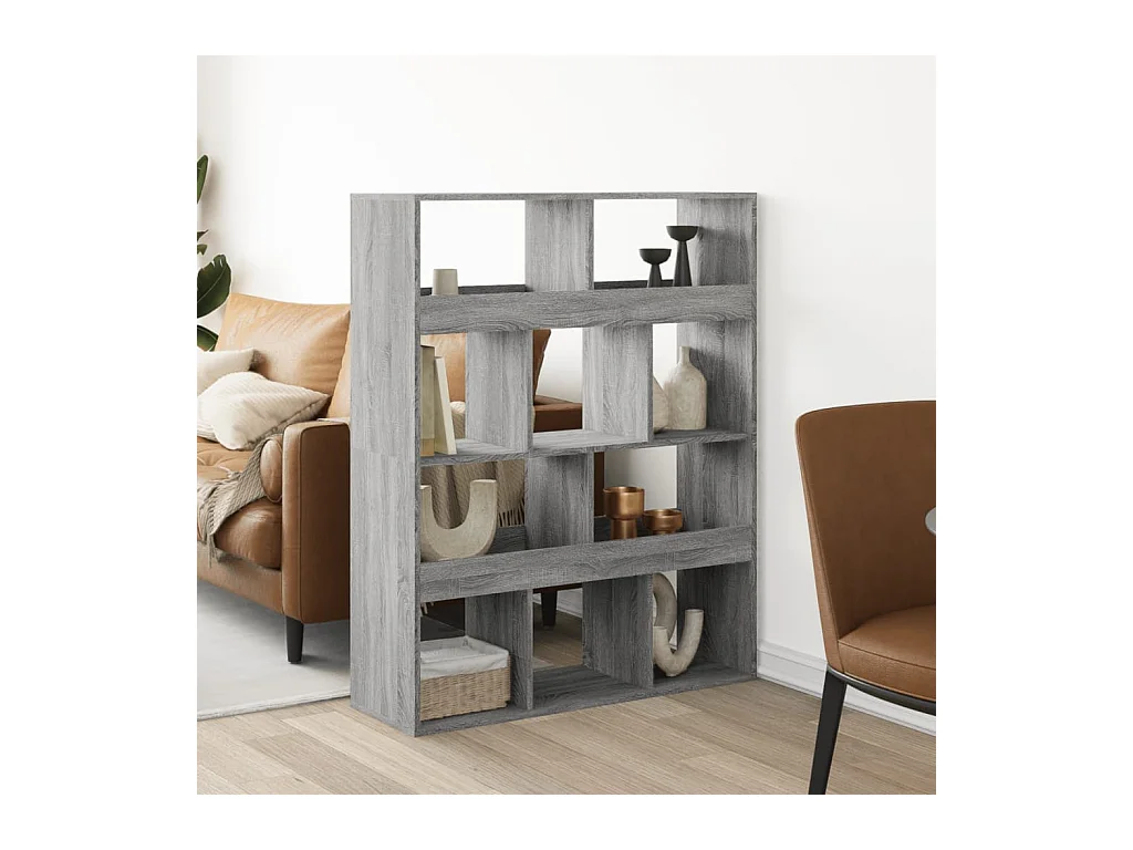 Raumteiler Grau Sonoma 100x33x125,5 cm Holzwerkstoff