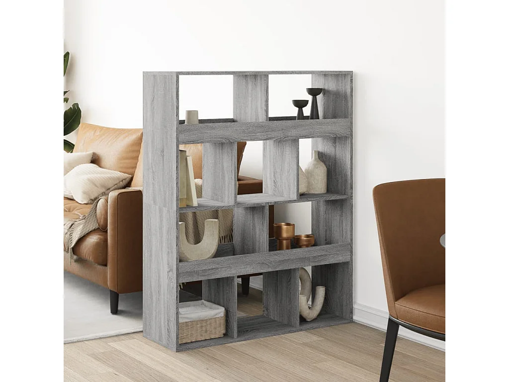 Raumteiler Grau Sonoma 100x33x125,5 cm Holzwerkstoff