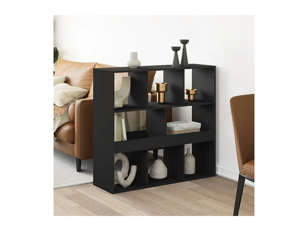 Cloison de séparation noir 100x33x94,5 cm bois d'ingénierie