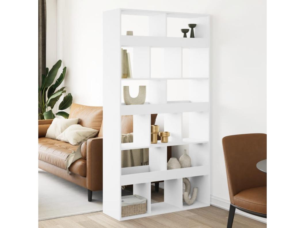 Kamerscherm 100x33x187,5 cm bewerkt hout wit