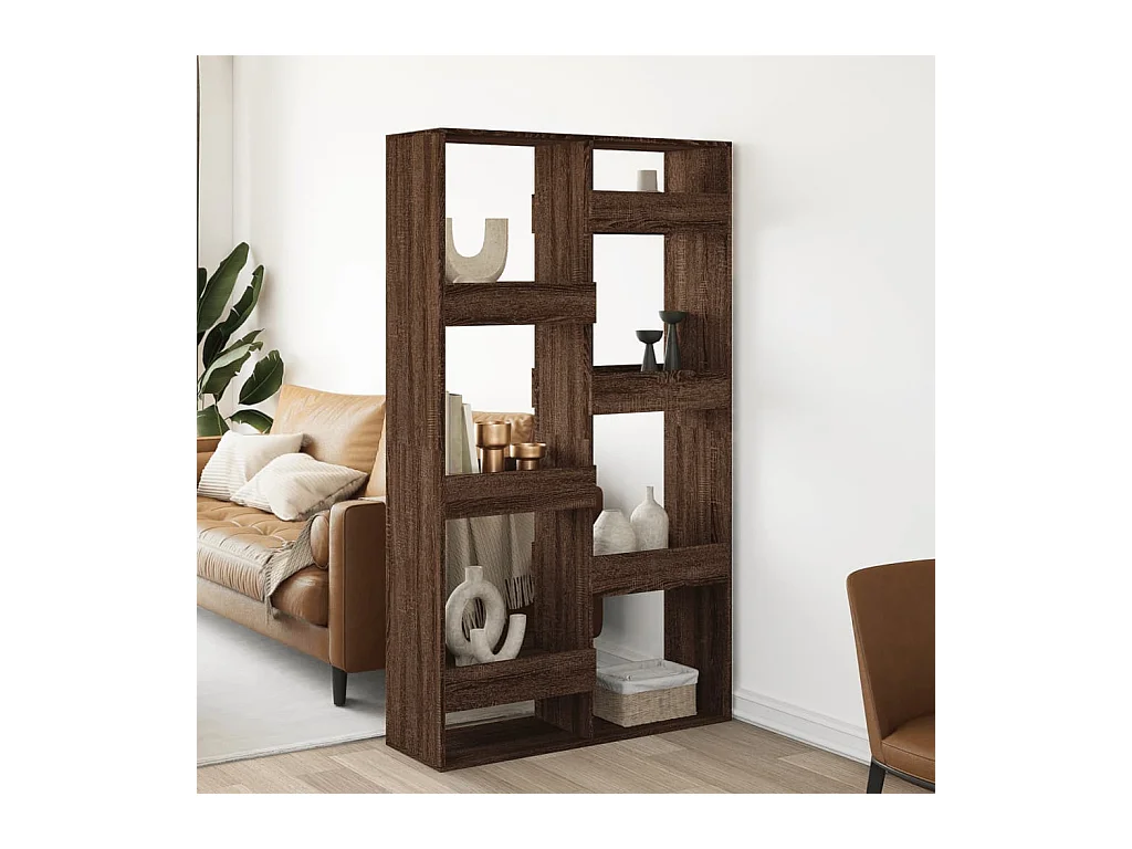 Separador de ambientes madera marrón roble 100x33x175 cm