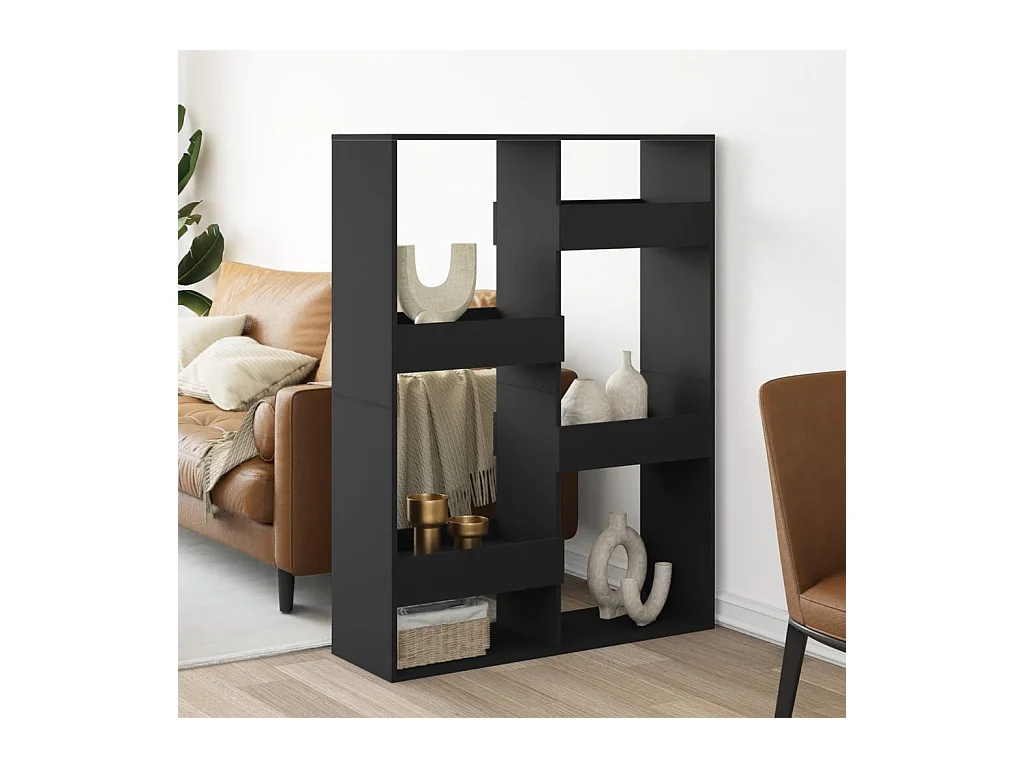Cloison de séparation noir 100x33x135 cm bois ingénierie