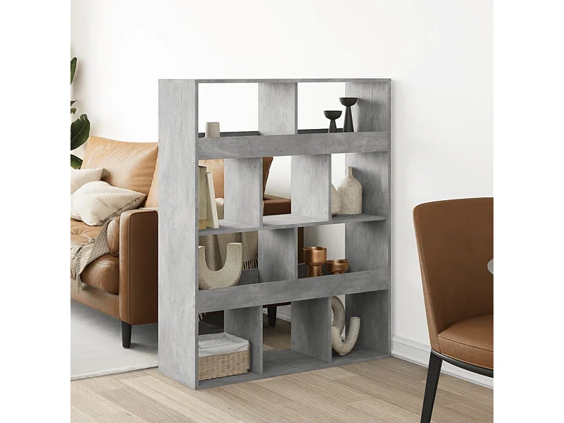 kamerscherm 100x33x125,5 cm bewerkt hout betongrijs