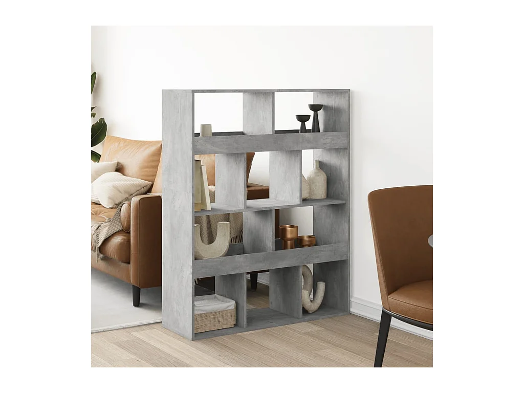 kamerscherm 100x33x125,5 cm bewerkt hout betongrijs