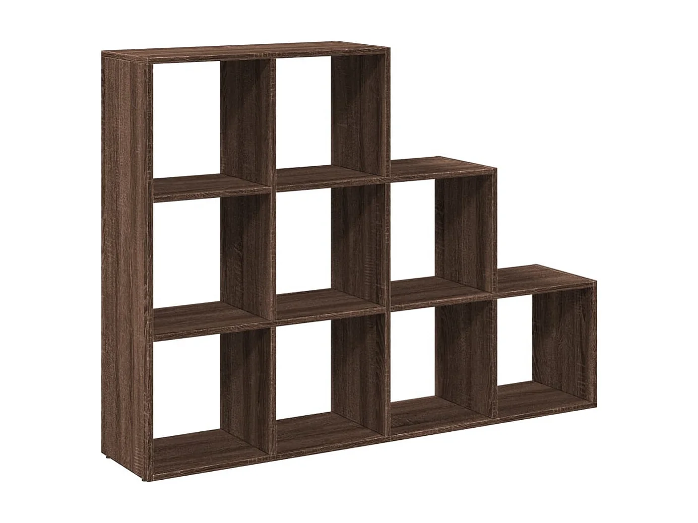 Étagère séparatrice de pièce 3 niveaux chêne marron