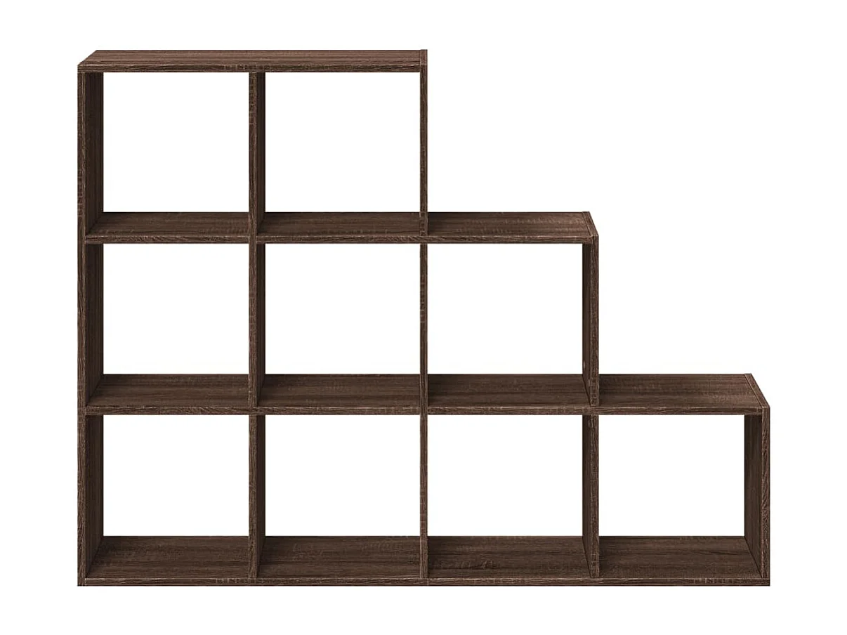 Étagère séparatrice de pièce 3 niveaux chêne marron