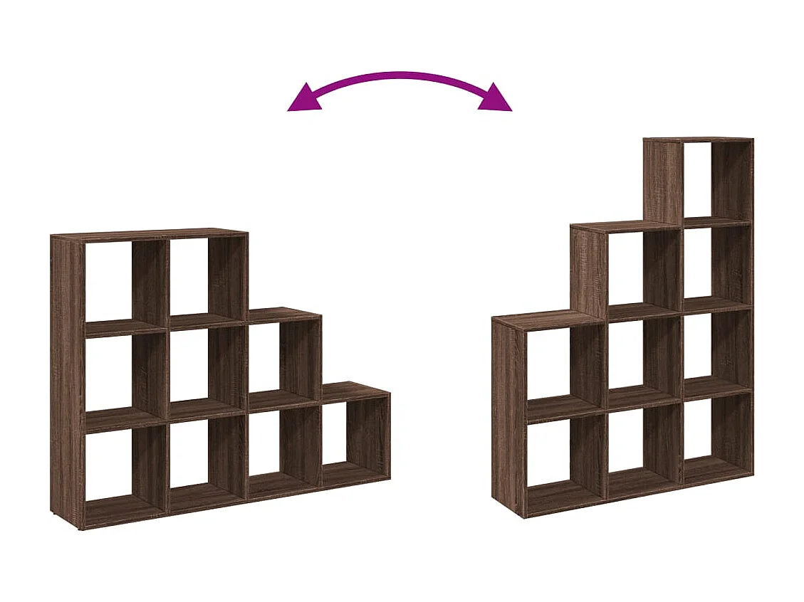 Étagère séparatrice de pièce 3 niveaux chêne marron