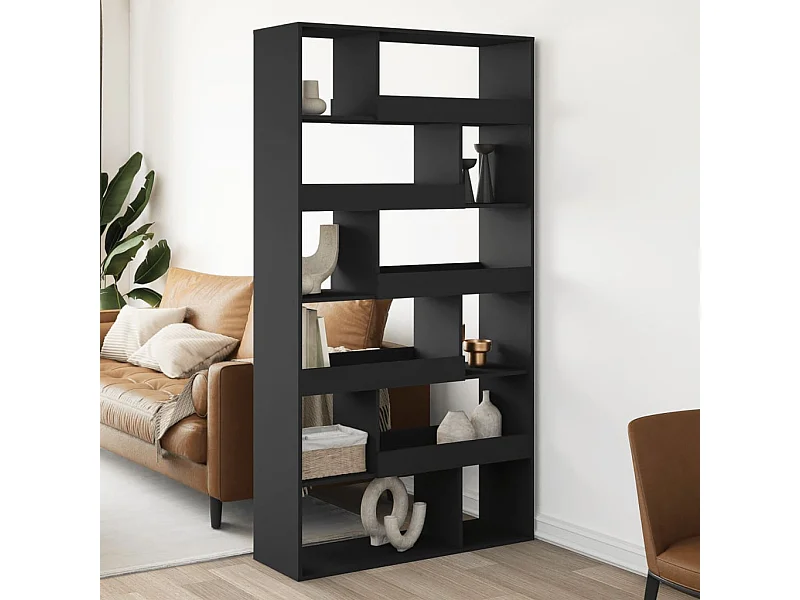 Cloison de séparation noir 100x33x187,5 cm bois d'ingénierie