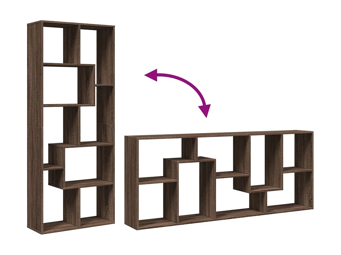 Étagère séparatrice de pièce chêne marron 67x25x161,5 cm