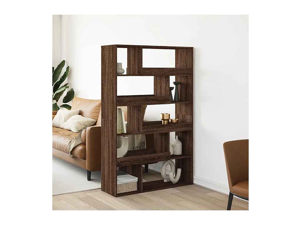 Kamerscherm 100x33x156,5 cm bewerkt hout bruin eikenkleurig