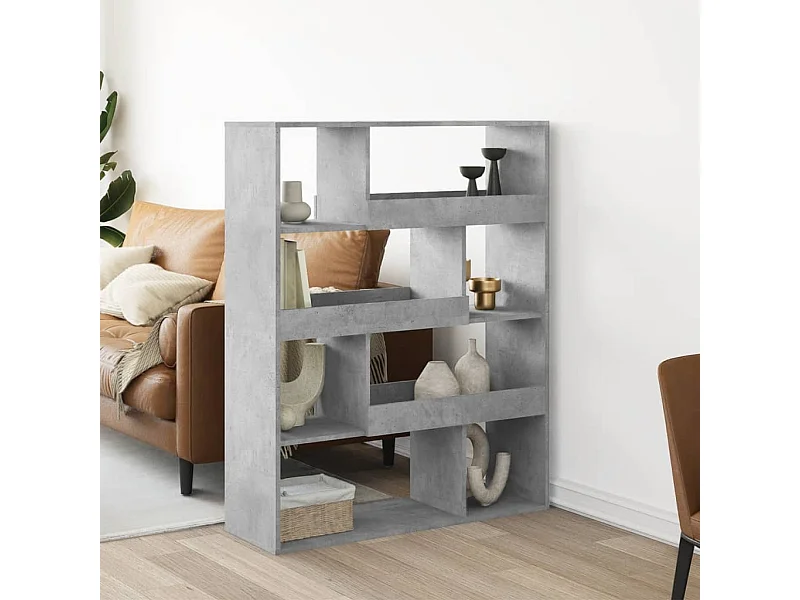 kamerscherm 100x33x125,5 cm bewerkt hout betongrijs