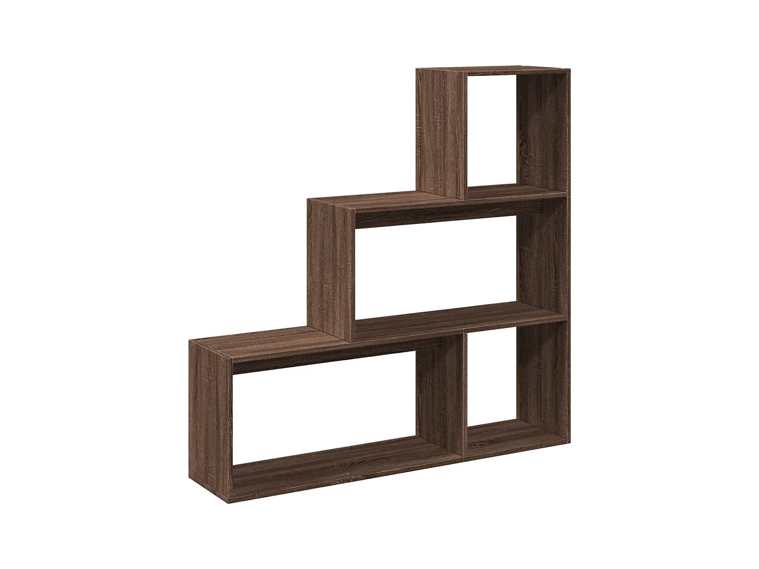 Étagère séparatrice de pièce 3niveaux chêne marron 123x29x123cm