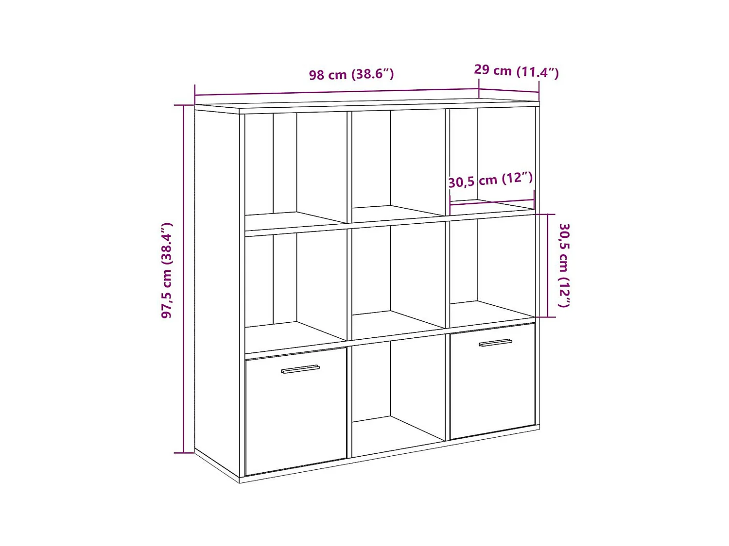 Libreria Legno Antico 98x29x97,5 cm in Legno Multistrato