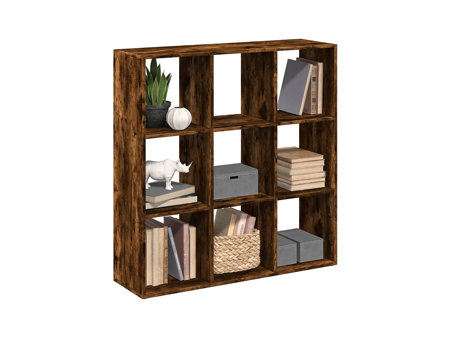 Étagère séparatrice de pièce chêne fumé 102x29x103,5 cm