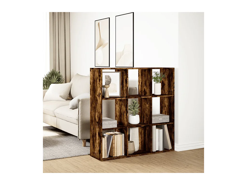 Étagère séparatrice de pièce chêne fumé 102x29x103,5 cm