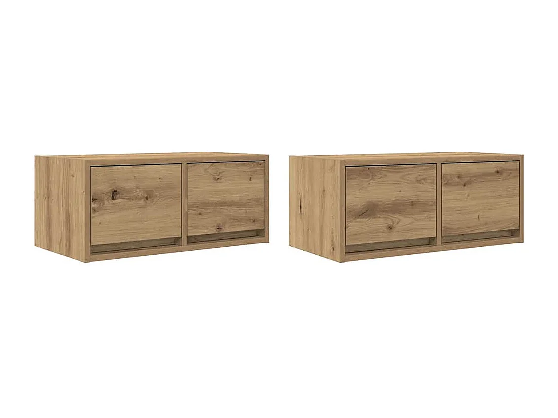 Meubles TV 2 pcs chêne artisanal 60x31x25,5cm bois d'ingénierie