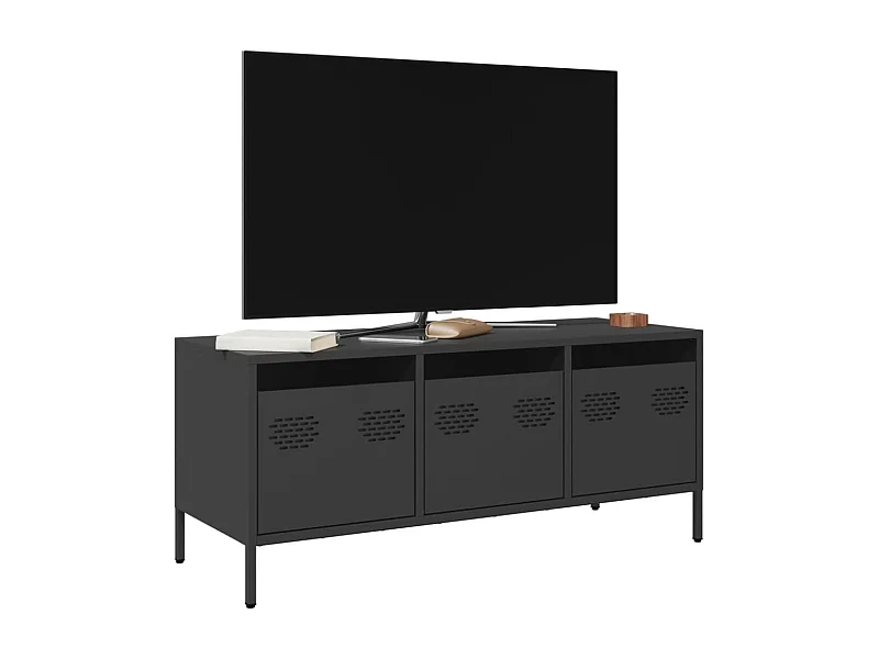 Tv-meubel 101,5x39x43,5 cm koudgewalst staal zwart