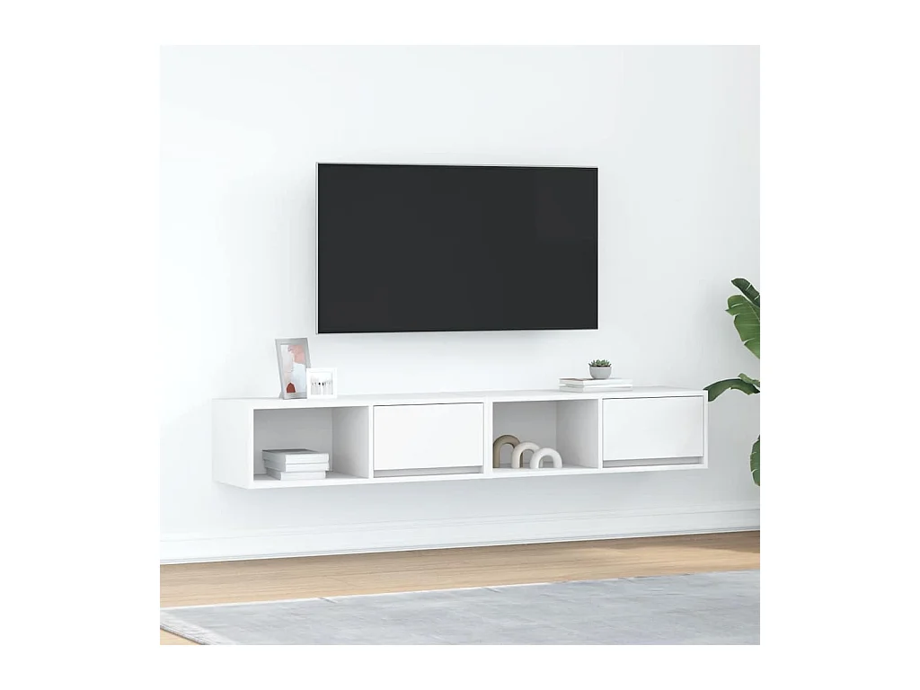 Meubles TV 2 pcs blanc 80x31x25,5 cm bois d'ingénierie